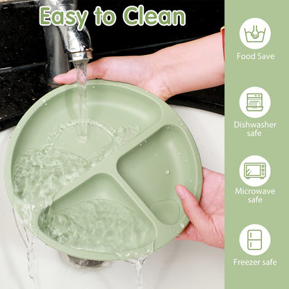 CHENGU Baby Toddler Plates and Bowls Set with Suction