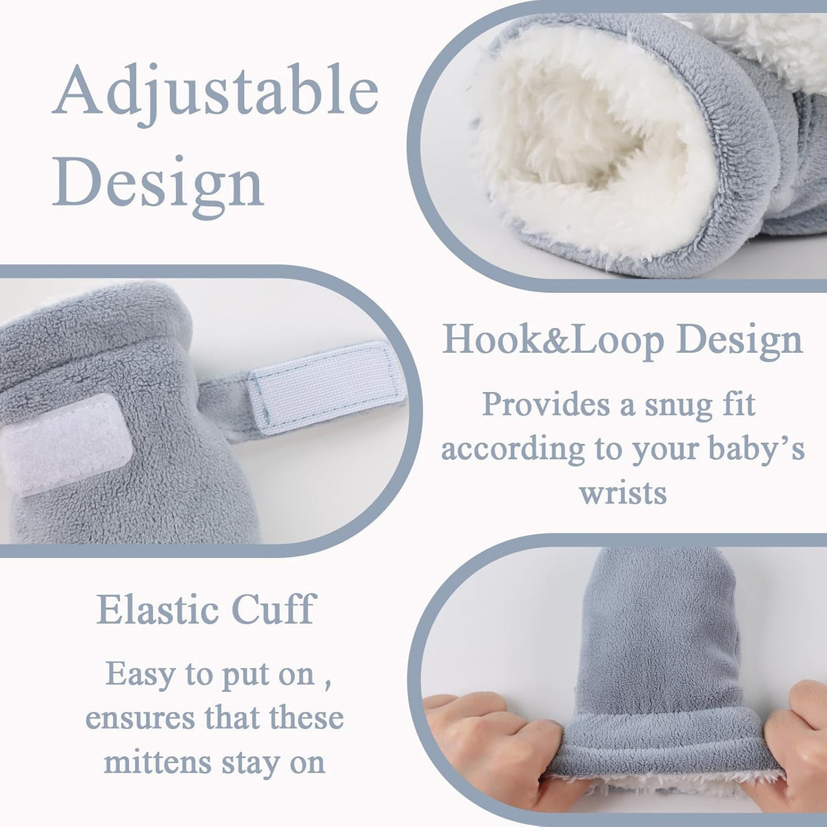 Zsedrut No Scratch Baby Mittens Toddler Infant Fleece Lined Gloves Winter Warm Mitten for Baby Boys