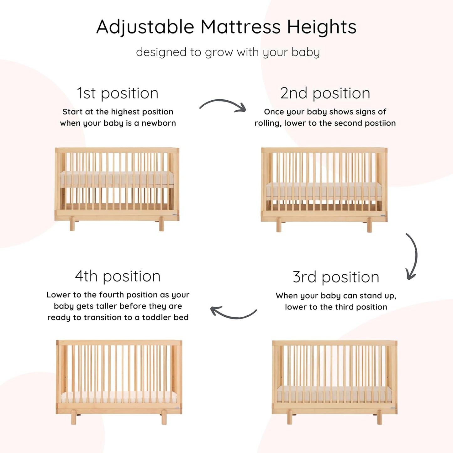 dadada Baby Bliss 4 in 1 Convertible Crib to Toddler Bed & Floor Bed – Made in Italy, GREENGUARD