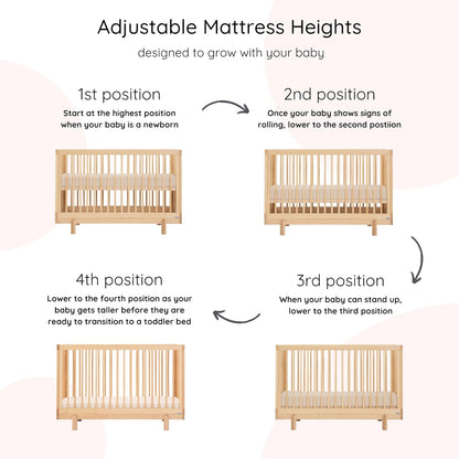 dadada Baby Bliss 4 in 1 Convertible Crib to Toddler Bed & Floor Bed – Made in Italy, GREENGUARD
