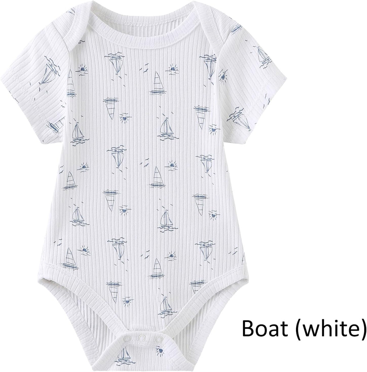 Baby Bodysuit 6 Pack Soft Mixed Ribbed Short Sleeve Romper Infant Boy Girl Clothes Set