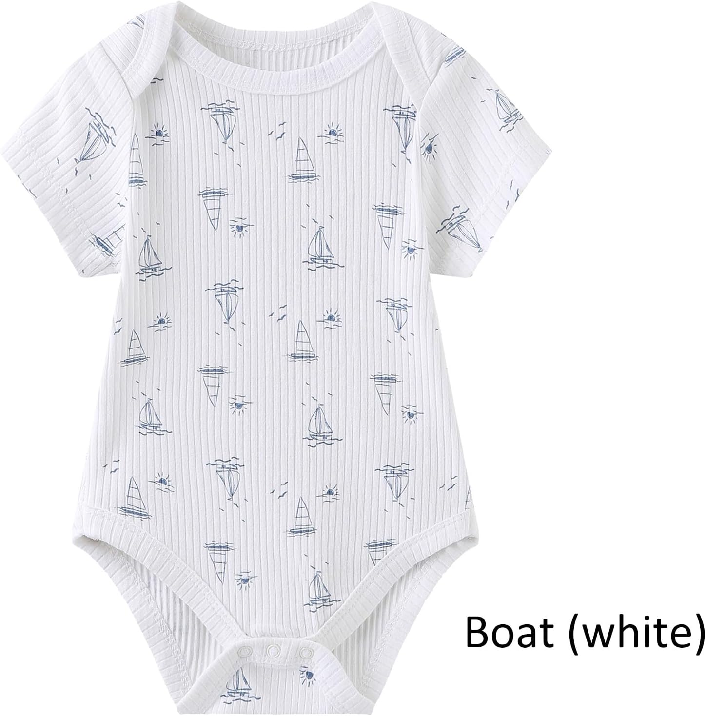 Baby Bodysuit 6 Pack Soft Mixed Ribbed Short Sleeve Romper Infant Boy Girl Clothes Set