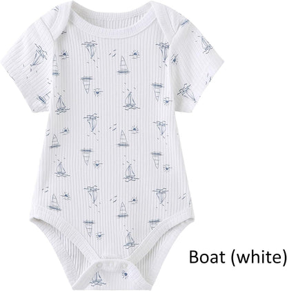 Baby Bodysuit and Pant Set Summer Ribbed Mix Match Infant Boy Girl Clothes Outfits
