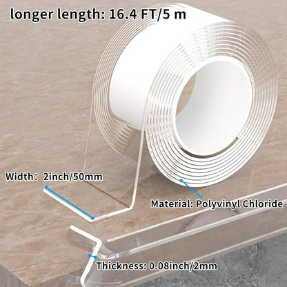 2 in x 16.4 ft,Clear Edge Protector Strip Sharp Edge Wrap Cover Tape with 6 Corners,Soft Corner