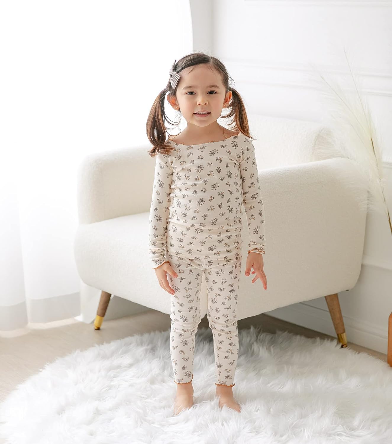 AVAUMA Baby Boy Girl Pajama Set 6M-7T Kids Cute Toddler Snug fit Flower Pattern Design Pjs Cotton