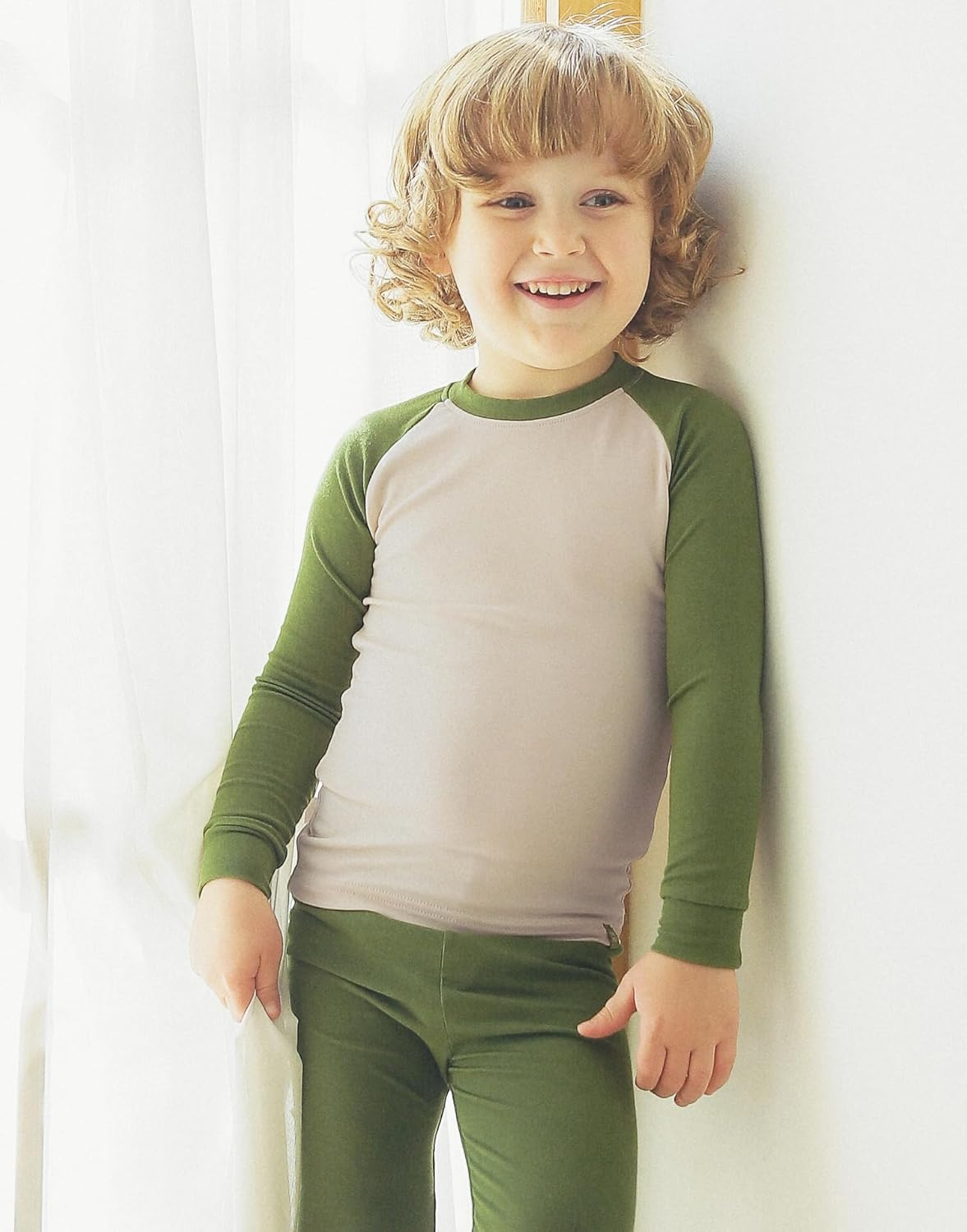 VAENAIT 6M-12Y Toddler Toddler Kids Toddler Girls Boys Soft Comfy Modal Tencel Solid Raglan