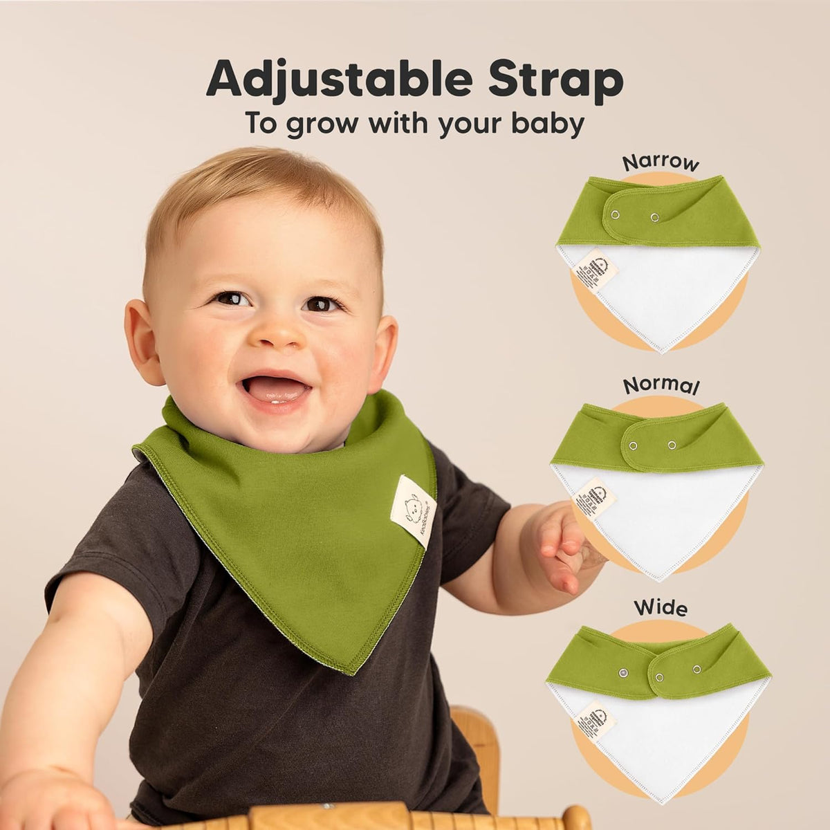 8-Pack Organic Baby Bandana Bibs for Boys, Girls - Super Absorbent Triangle Baby Bibs for Drooling
