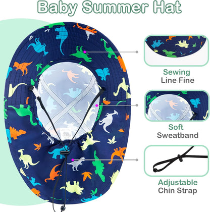 XIAOHAWANG Girls Sun Hat Baby Beach Hats Boys UPF 50+ Kids Summer Protection Cap Toddler Breathable