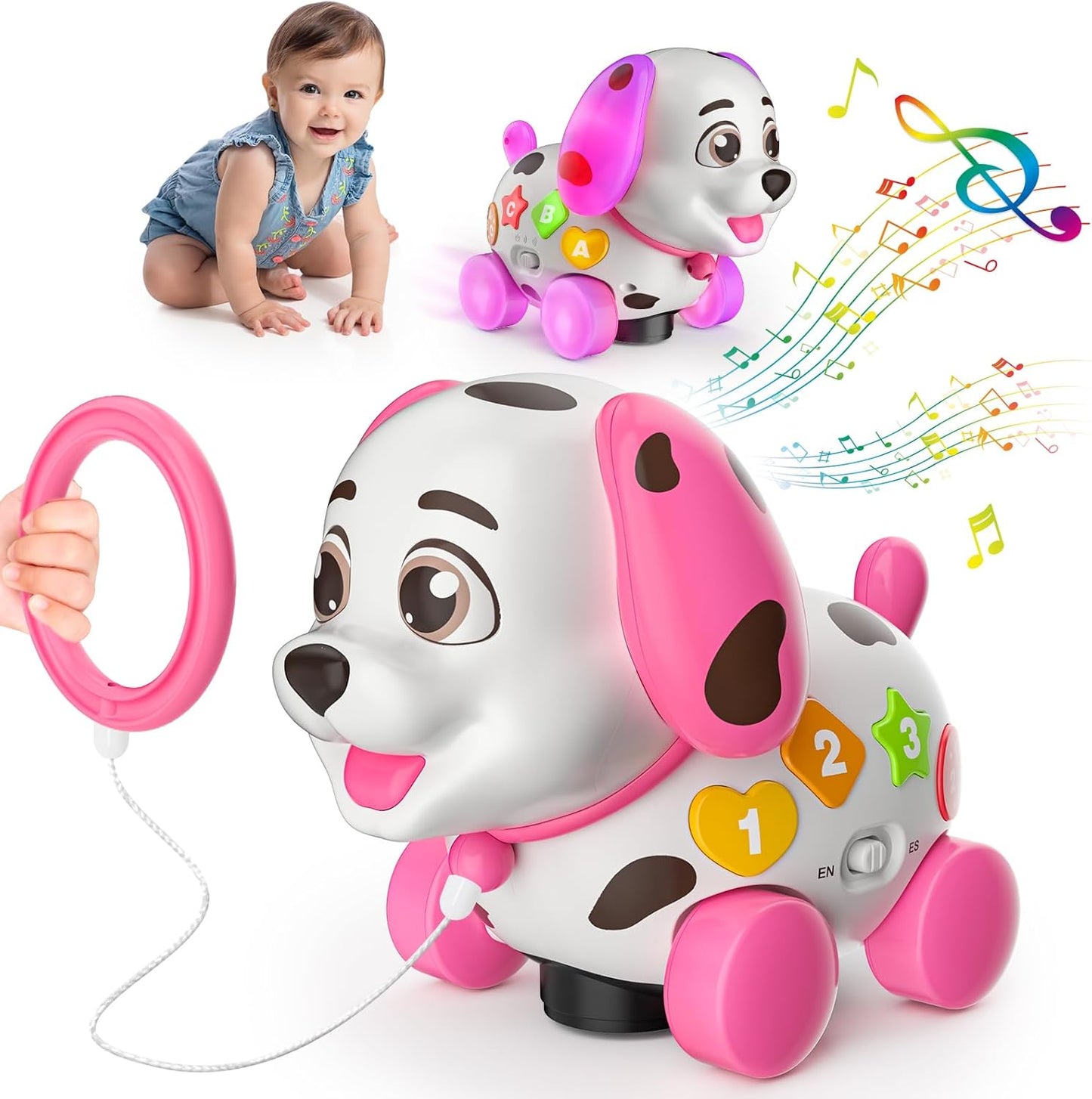 3-in-1 Musical Puppy Toys for 1 Year Old Girl Gift, Educational Baby Toy 6-12-18 Month, 1st