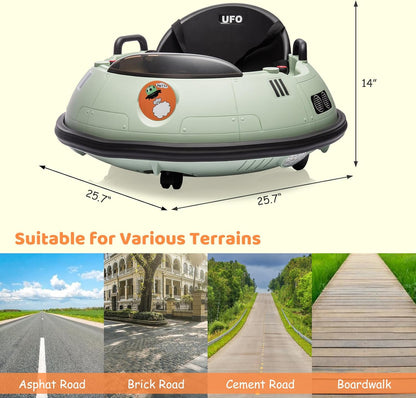 12V Electric Ride on Bumper Car for Toddlers, Kids Bumper Car with Remote Control, 360 Degree Spin