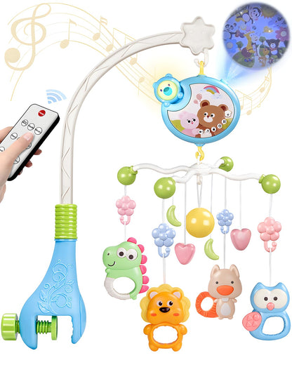 RSEPD Crib Mobile With Music And Lights, Mobiles For Cribs, Baby Mobile Arm Toys Hanging For