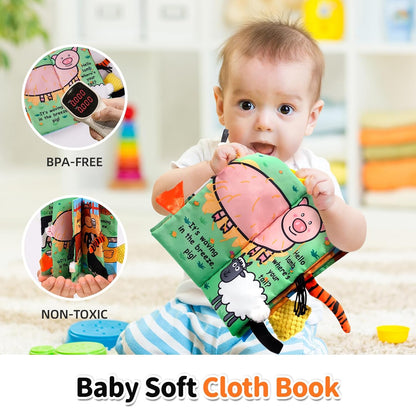 Jollybaby Baby Cloth Books, Touch & Feel Crinkle Soft Books, for Infants Babies, Toddler Early