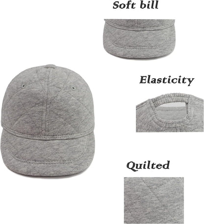 Keepersheep Baby Baseball Cap Infant Sun Hat, Cotton Knit with Soft Brim, Adjustable Soft Newborn