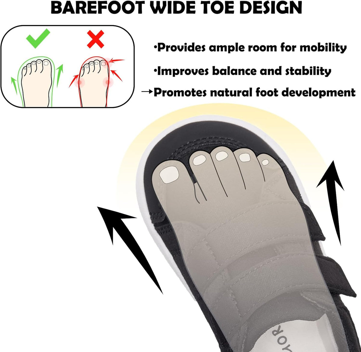 MORENDL Wide Toe Box Shoes Toddler Barefoot Shoes Baby Walking Shoe Boy Girl Non-Slip Zero Drop