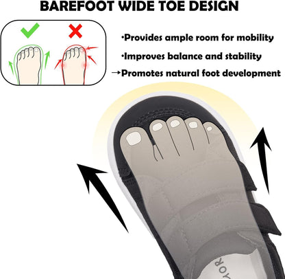 MORENDL Wide Toe Box Shoes Toddler Barefoot Shoes Baby Walking Shoe Boy Girl Non-Slip Zero Drop