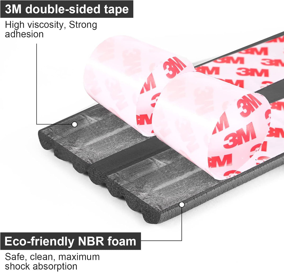 Baby Proofing Edge Protector 6.6 feet with 3M Strong Adhesive Pre-Taped, Baby Proof Padding Extra