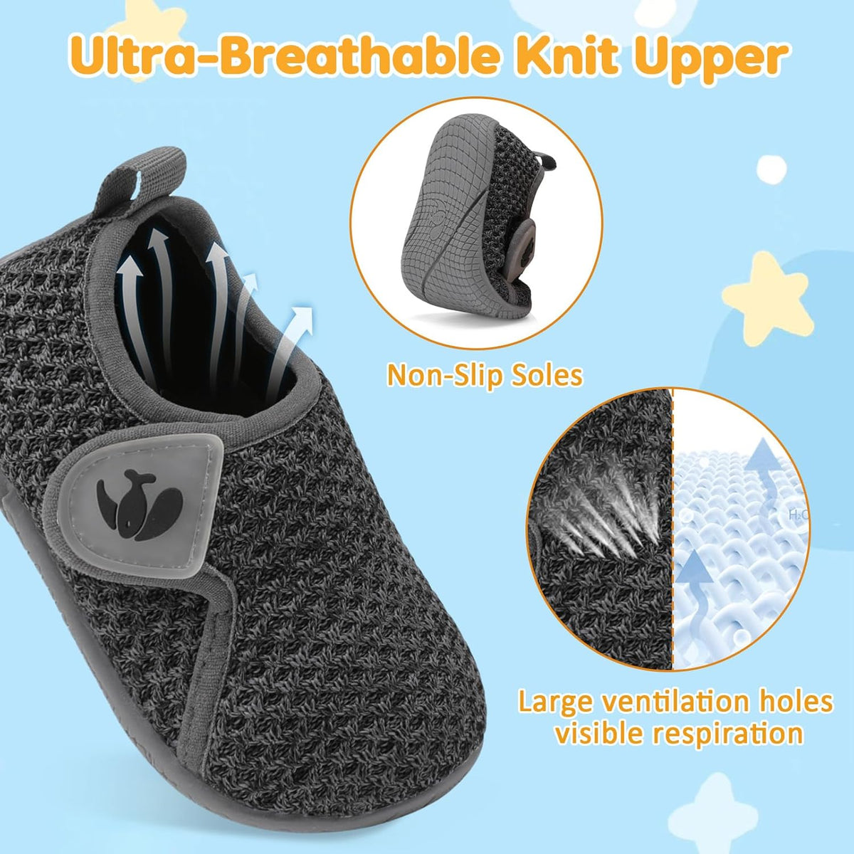 FEETCITY Toddler Walking Shoes Slip On Toddler Shoes Boys Girls Kids Sports Sneakers Casual School