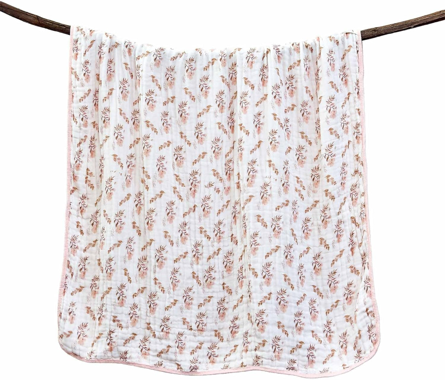 Pack of 2 Ultra Soft Muslin Baby Blankets for Girls Boys Breathable Lightweight Cotton Muslin