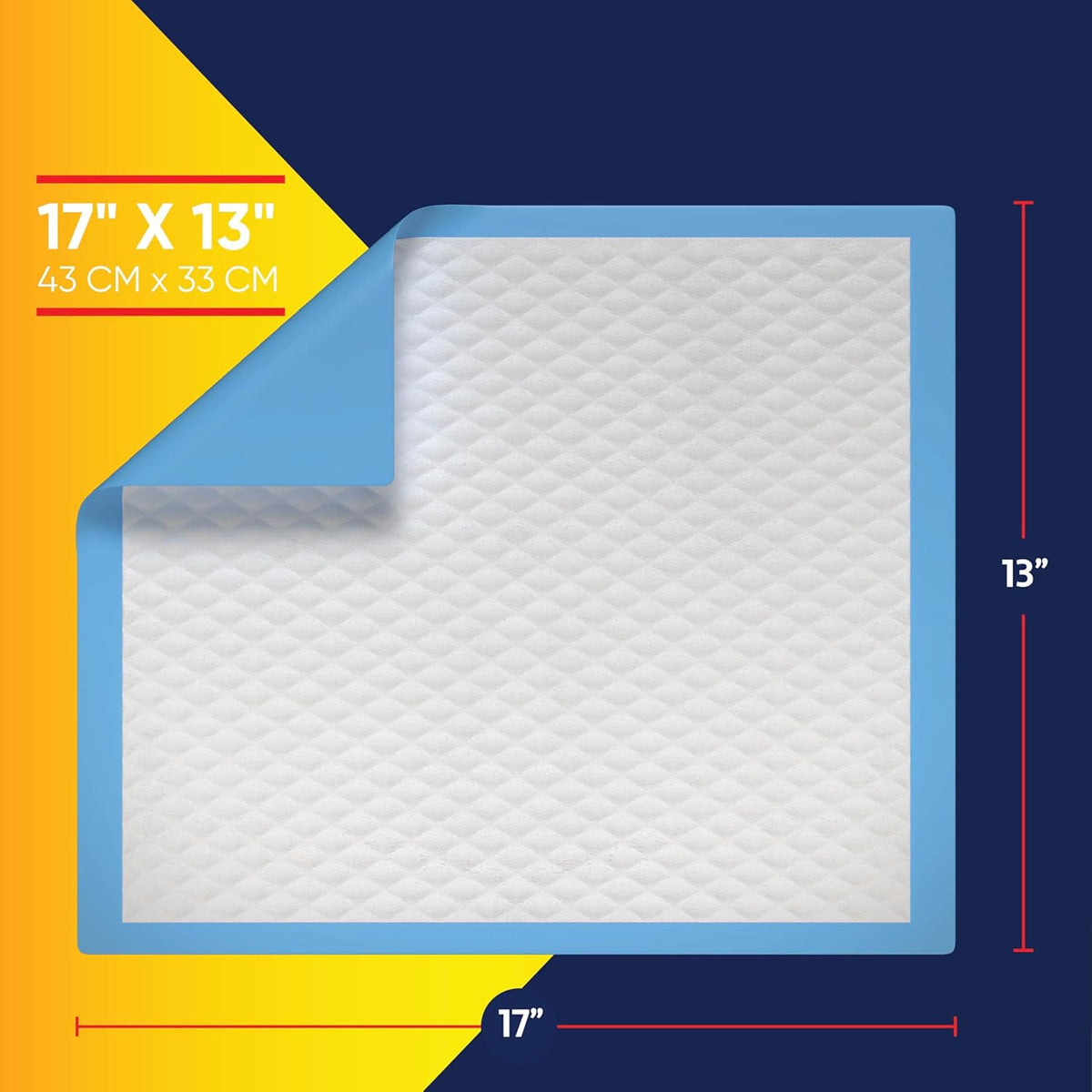 100 Pack Disposable Baby Changing Pads 17 X 13 Inches, Super Absorbent Incontinence Underpads