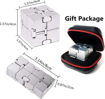 Infinity Cube Fidget Toys Aluminum Metal Stress Relief and Anti Anxiety Finger Flip Cubes Toys for