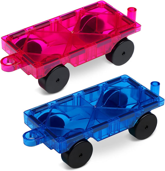 Bmag 2PCS Magnetic Car Set,Construction Vehicle Building Tiles,Magnet Toys Compatible with Magnetic