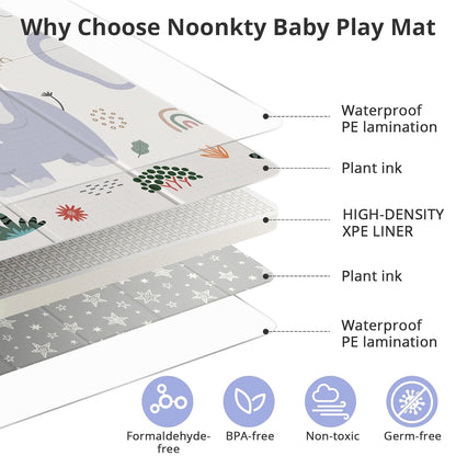 79x71 Foldable Baby Play Mat for Floor, Extra Large Non-Toxic Tummy Time and Crawling Playmat