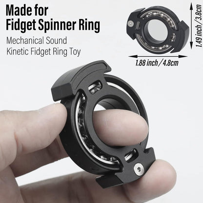 FREELOVE Ring Fidget Spinner for Adults, Men Finger Haptic Roller, Small Metal Clicker Toys, Ball