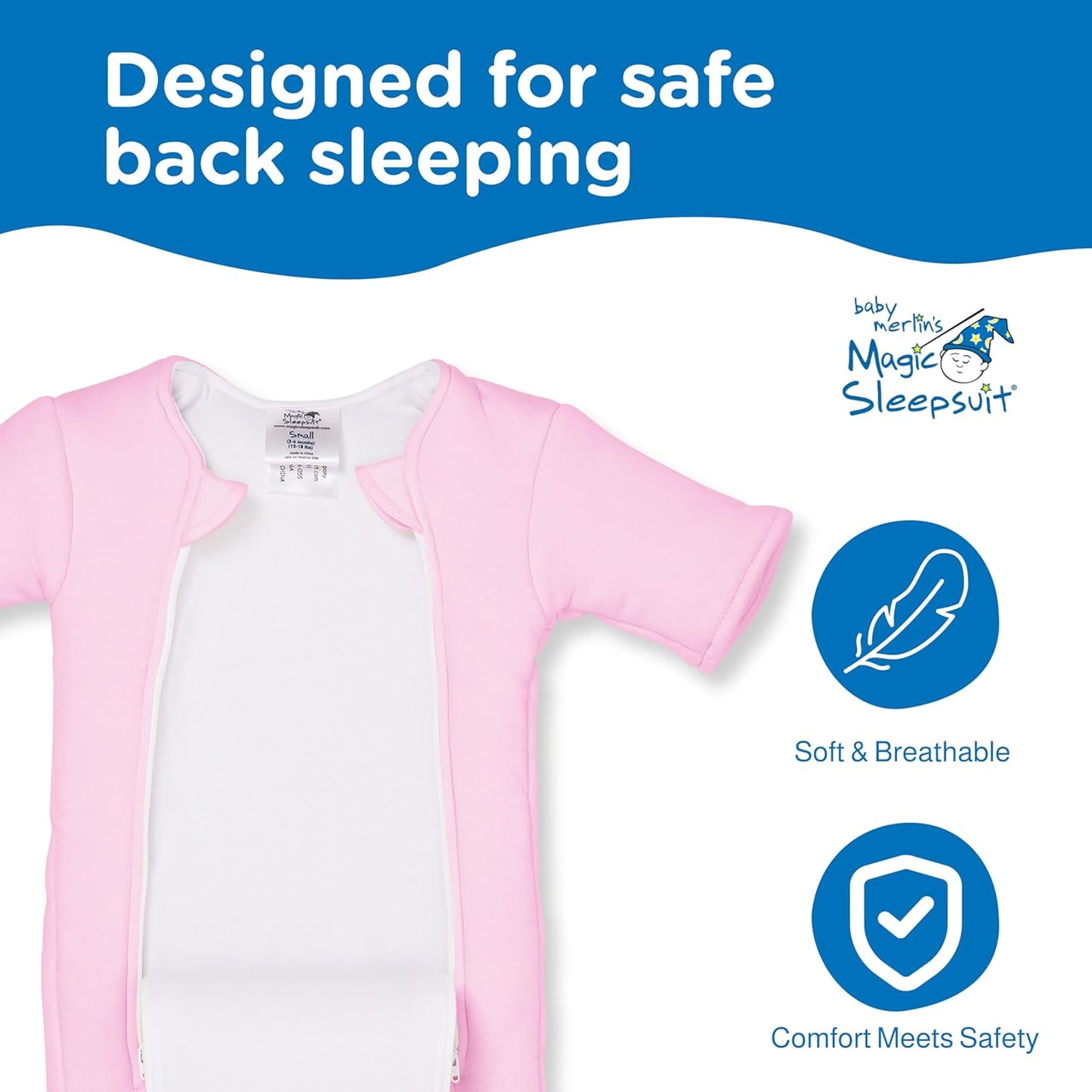 Magic Sleepsuit Baby Merlin's Cotton Baby Swaddle Transition Product - Soft and Breathable Design