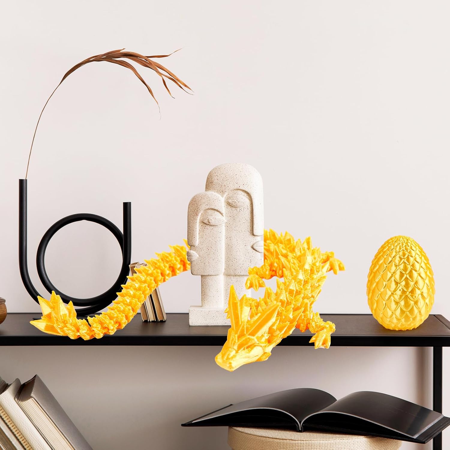3D Printed Dragon Egg with Dragon Inside,12 Inch 3D Printed Dragon Egg Fidget Toy，Home Office Decor