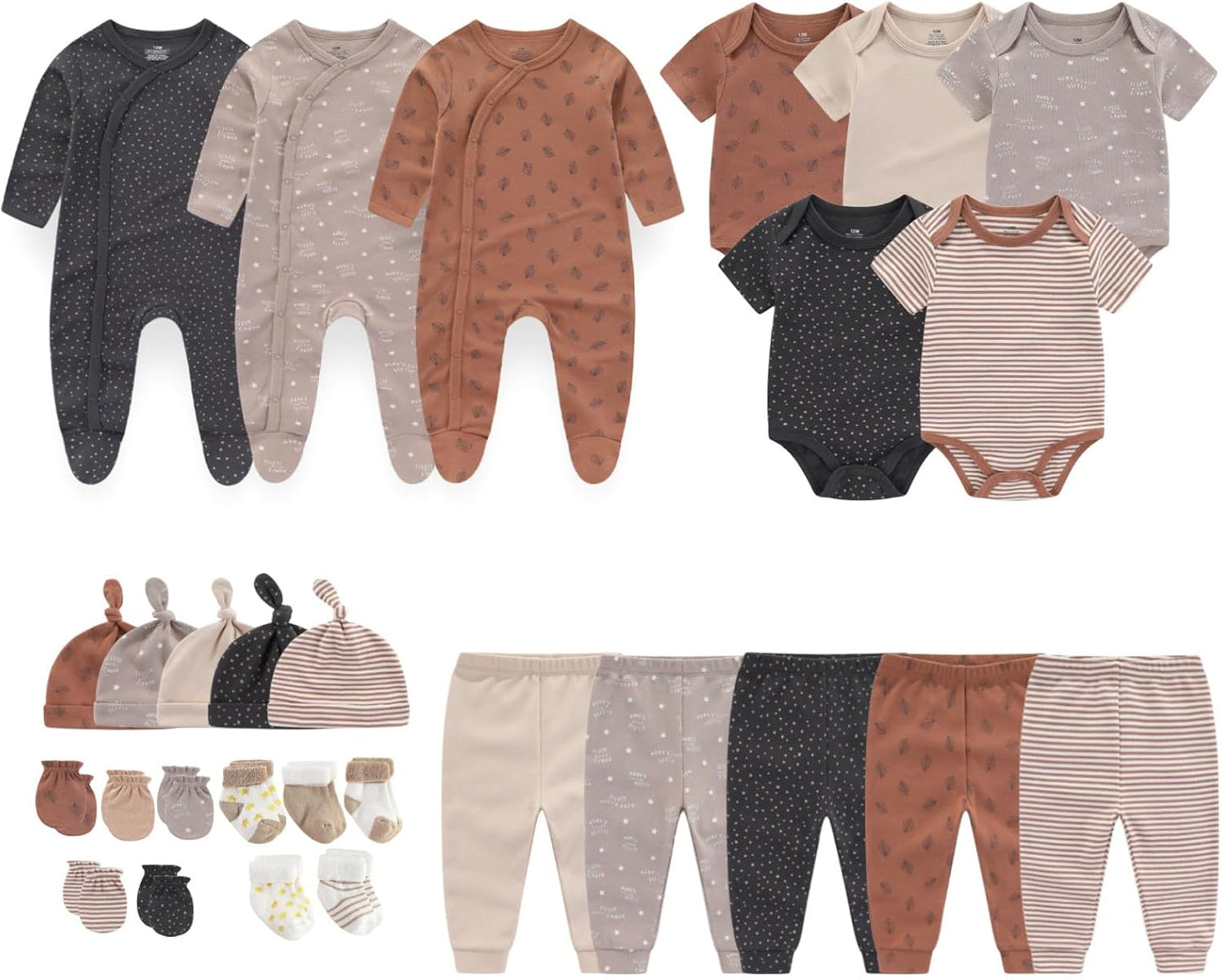 Newborn Layette Gift Set 27-Piece Baby Girl Clothes Bodysuits, Pants Essentials and Accessories