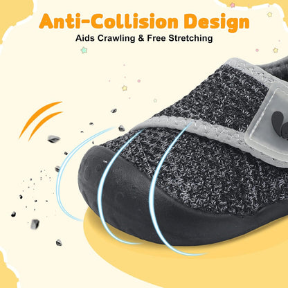 FEETCITY Baby First Walking Shoes Wide Baby Shoes Infant Sneakers Newborn Crib Shoe Barefoot