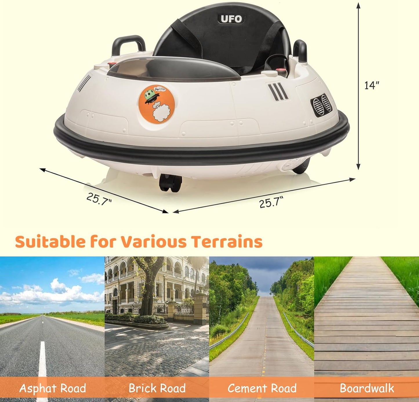 12V Electric Ride on Bumper Car for Toddlers, Kids Bumper Car with Remote Control, 360 Degree Spin