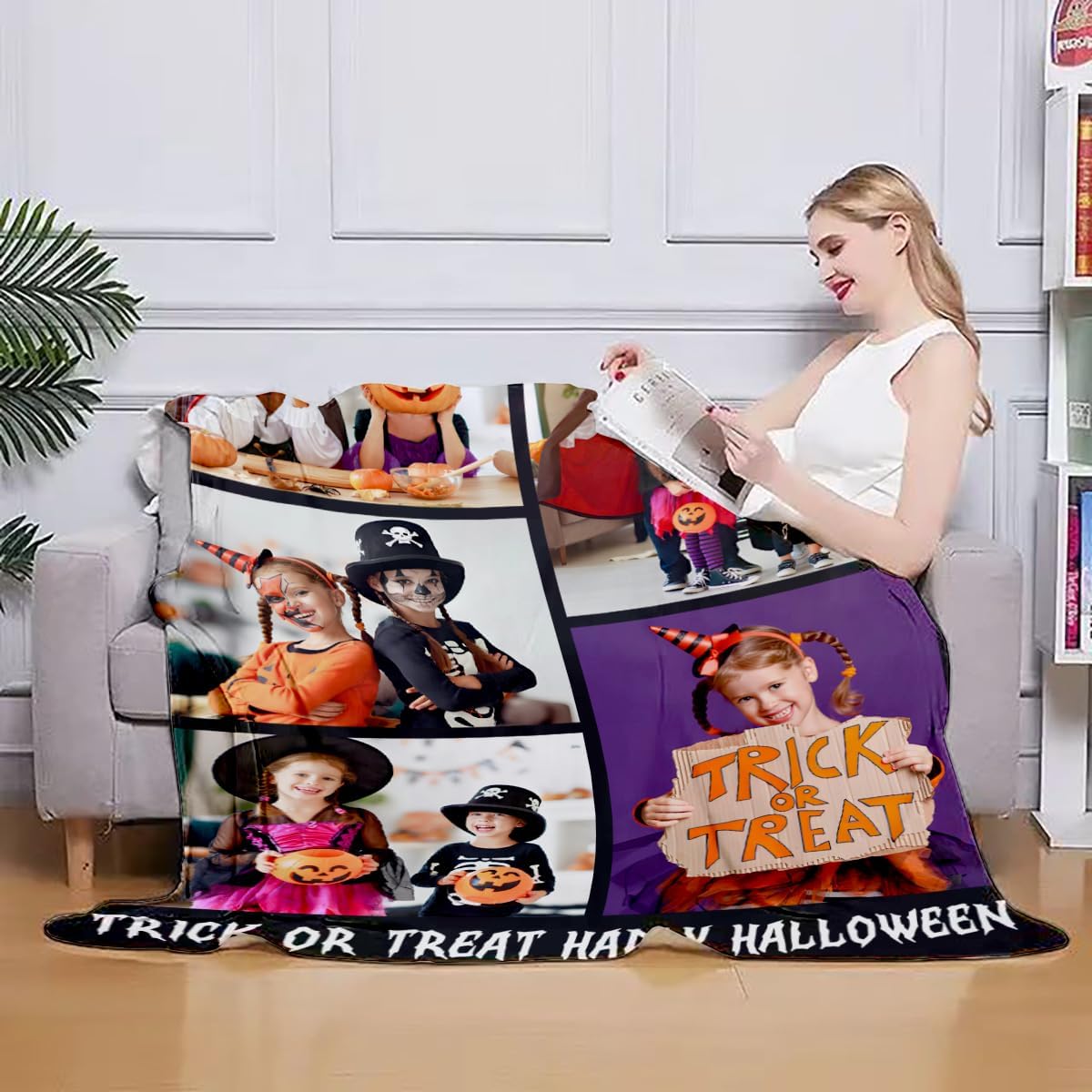 Ships Next Day, Personalized Photo Gifts for Girlfriend, Custom Made Bed Throw Blankets for Kids