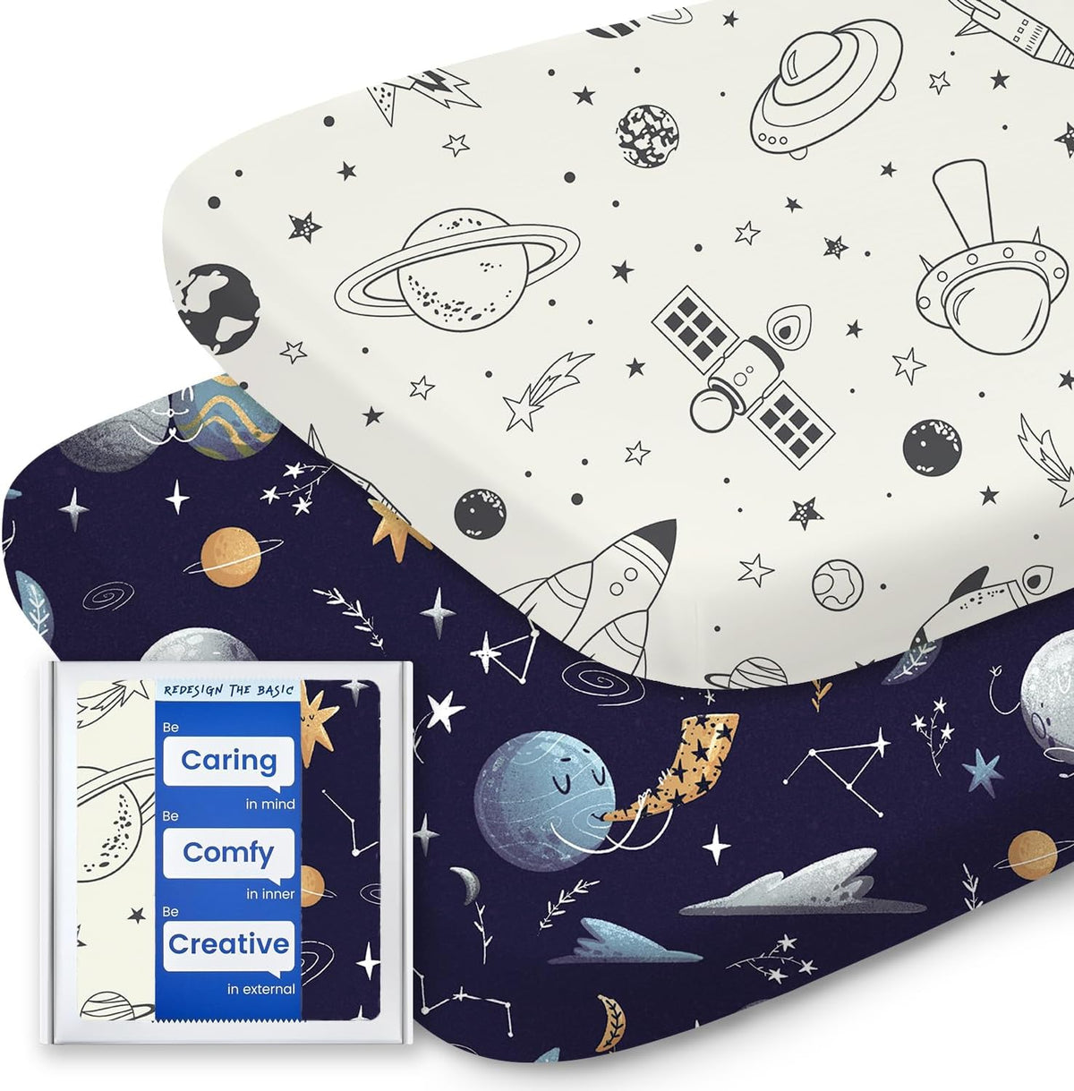 Bassinet Sheets for Baby Boy Girl, TotBasic Buttery Soft Universal Bassinet Fitted Sheet