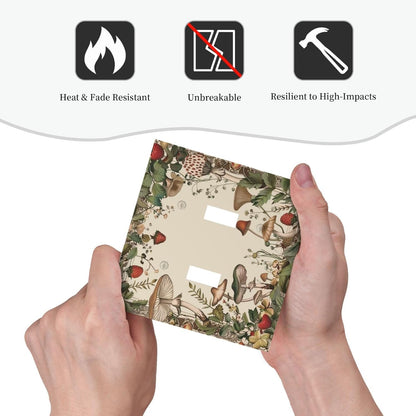 Decorative Switch Covers Plate Rustic Mushroom Garden Red Strawberry 2 Gang Wall Plate Unique