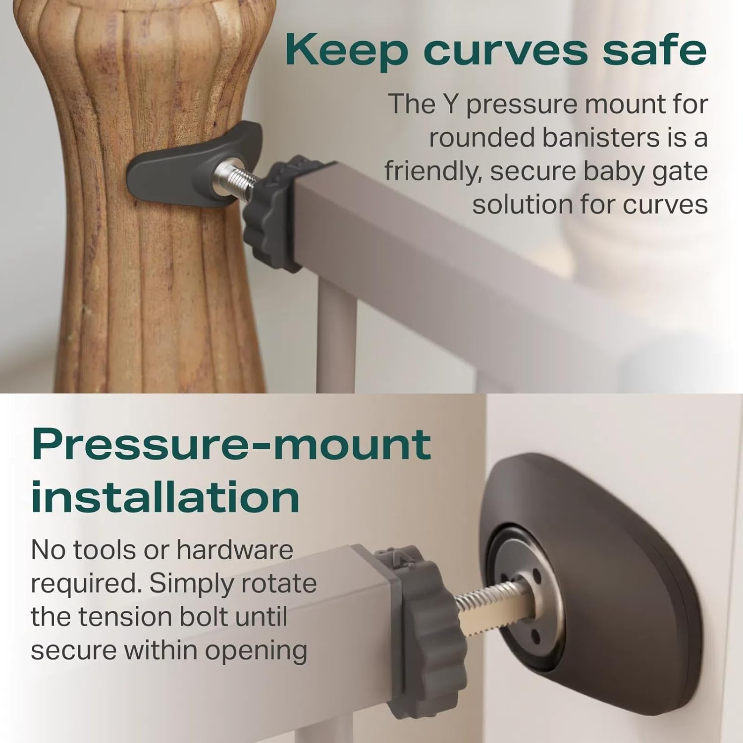 Cumbor 29.7-40.6" Baby Gate for Stairs, Mom's Choice Awards Winner-Dog Gate for Doorways, Pressure