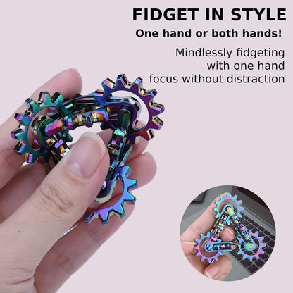 Infinity Gear Fidget Toy, Solid Metal Never Ending Flippy Novelty Kinetic Desk Toy, Relieve Stress