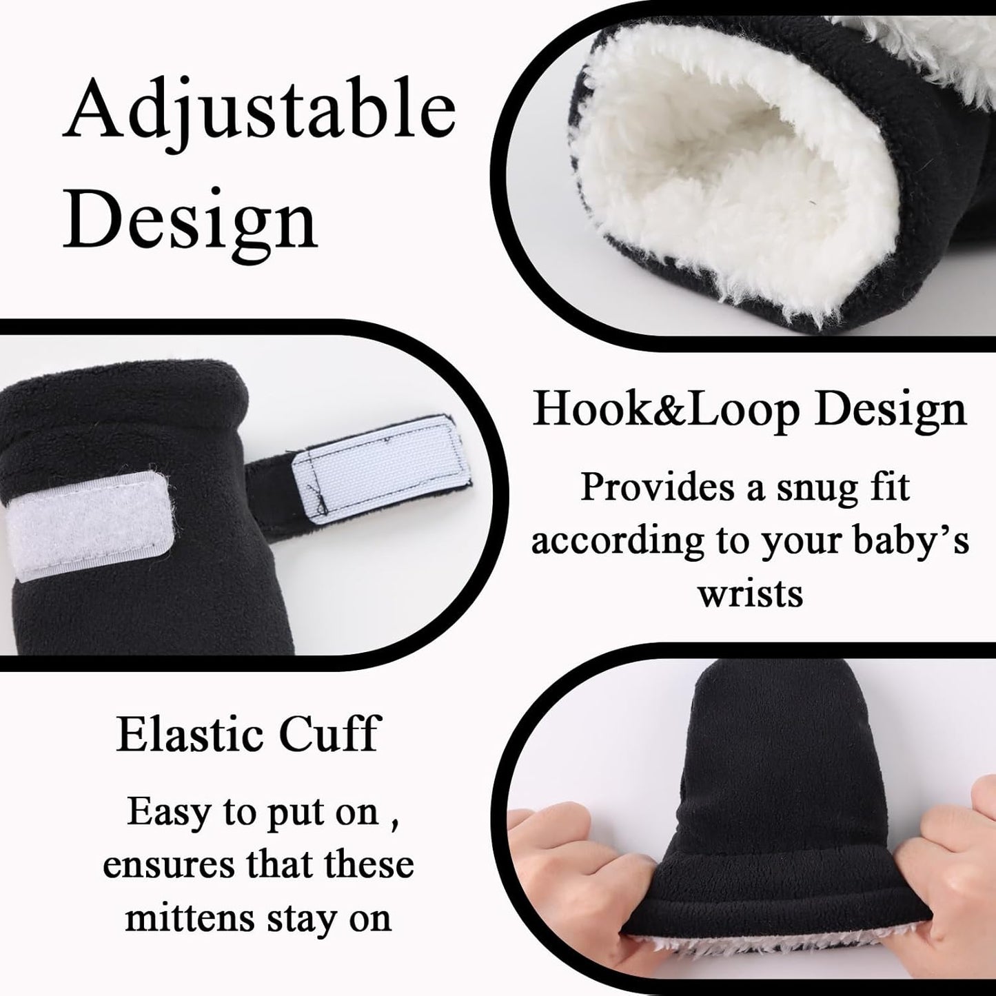 Zsedrut No Scratch Baby Mittens Toddler Infant Fleece Lined Gloves Winter Warm Mitten for Baby Boys