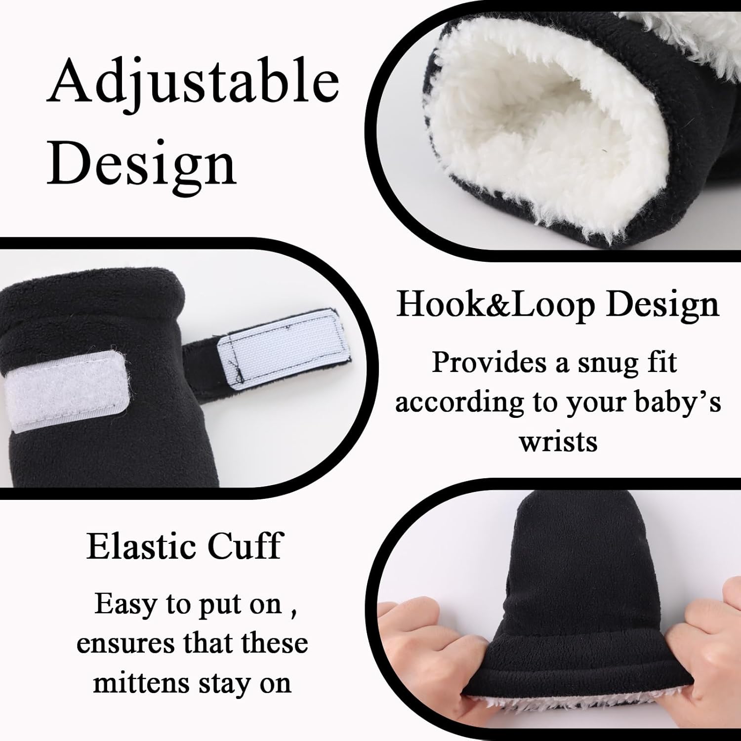 Zsedrut No Scratch Baby Mittens Toddler Infant Fleece Lined Gloves Winter Warm Mitten for Baby Boys