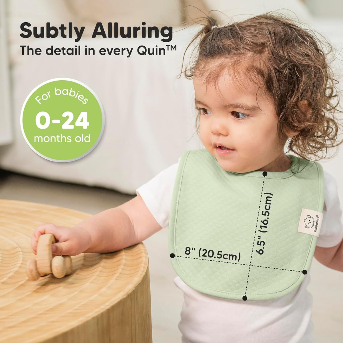 8-Pack Organic Baby Bibs for Girls, Boys - Quilted Cotton Cloth Baby Drool Bibs for Drooling and