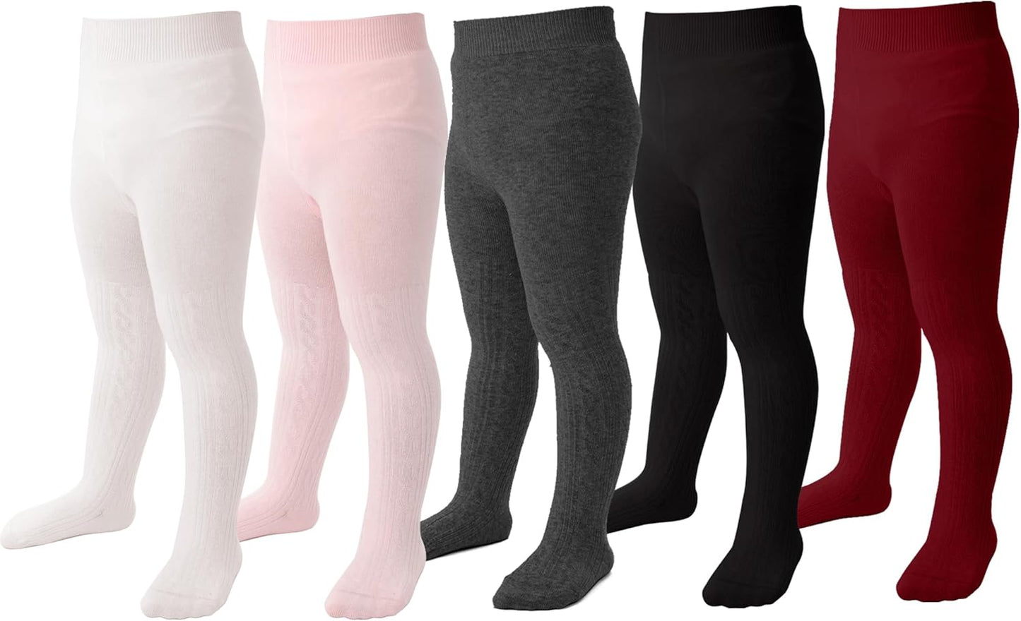 Marchare Baby Girls Tights Thick Solid Cable Knit Leggings Winter Warm Stockings For Toddler Girls