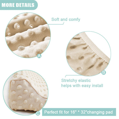 Owlowla Changing Pad Cover,Soft Minky Dots Changing Table Sheets for Baby Boy and Girl 2Pack