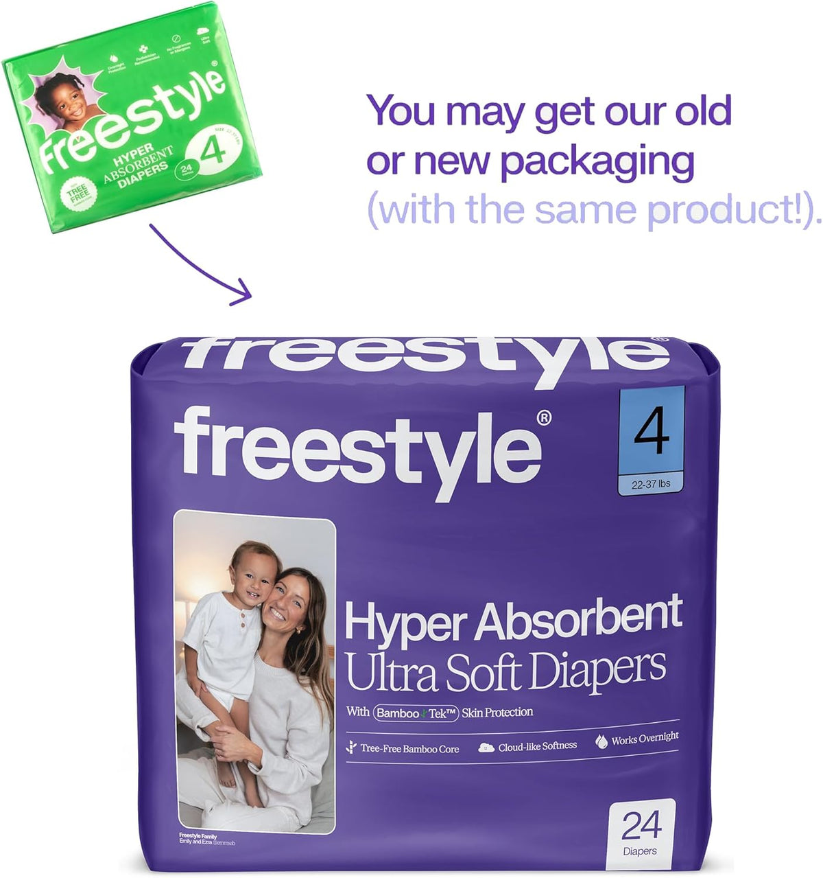 Freestyle Diapers – (Size 4) Hyper Absorbent & Non-Toxic – Disposable Diapers for Sensitive Skin