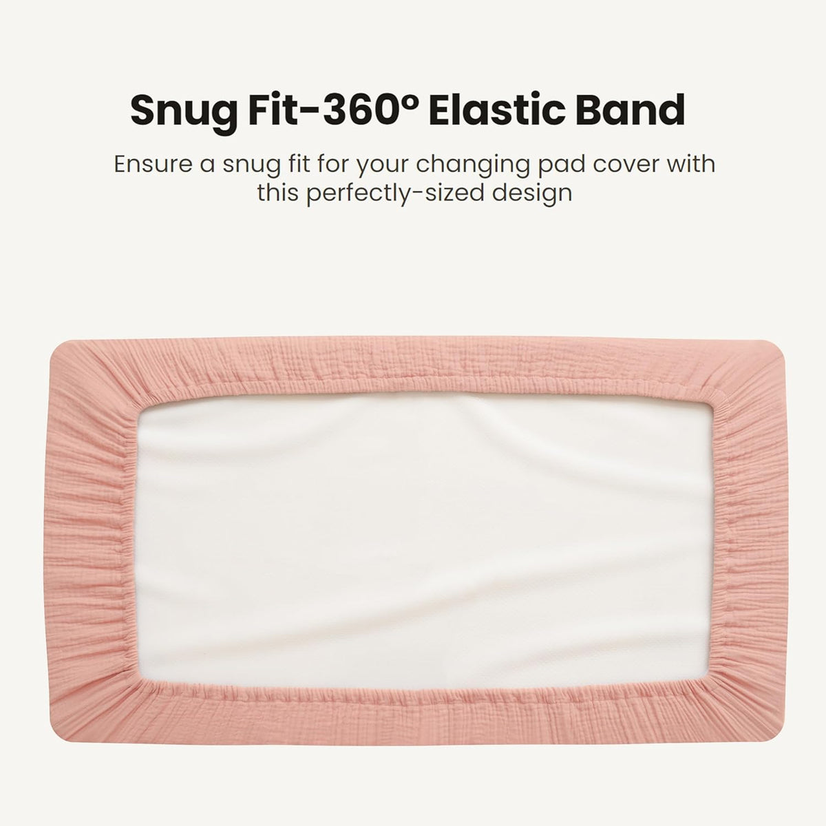 Konssy Waterproof Muslin Changing Pad Cover 2 Pack, Quilted Cotton Fitted Diaper Chang Table Cover