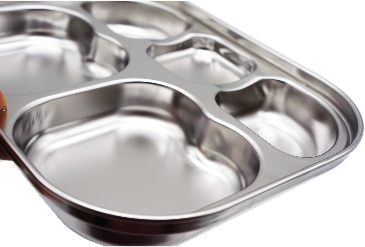 Korean Stainless Steel Divided Plates by KS&E, Little Kids Toddlers Babies small Tray, BPA Free