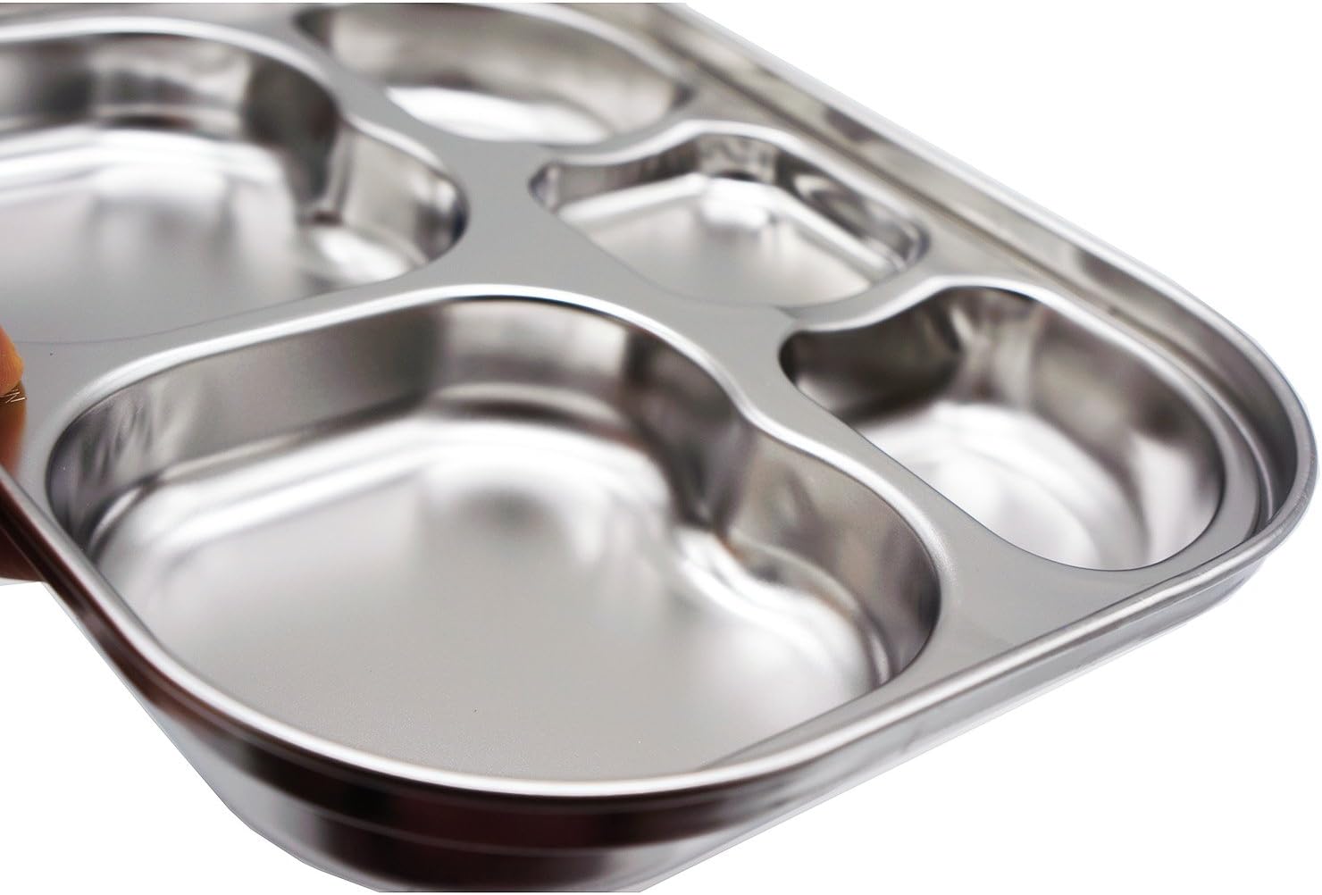 Korean Stainless Steel Divided Plates by KS&E, Little Kids Toddlers Babies small Tray, BPA Free