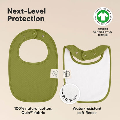 8-Pack Organic Baby Bibs for Girls, Boys - Quilted Cotton Cloth Baby Drool Bibs for Drooling and