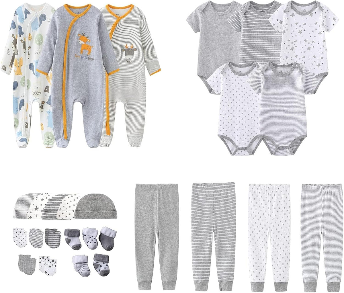 Newborn Layette Gift Set 27-Piece Baby Girl Clothes Bodysuits, Pants Essentials and Accessories