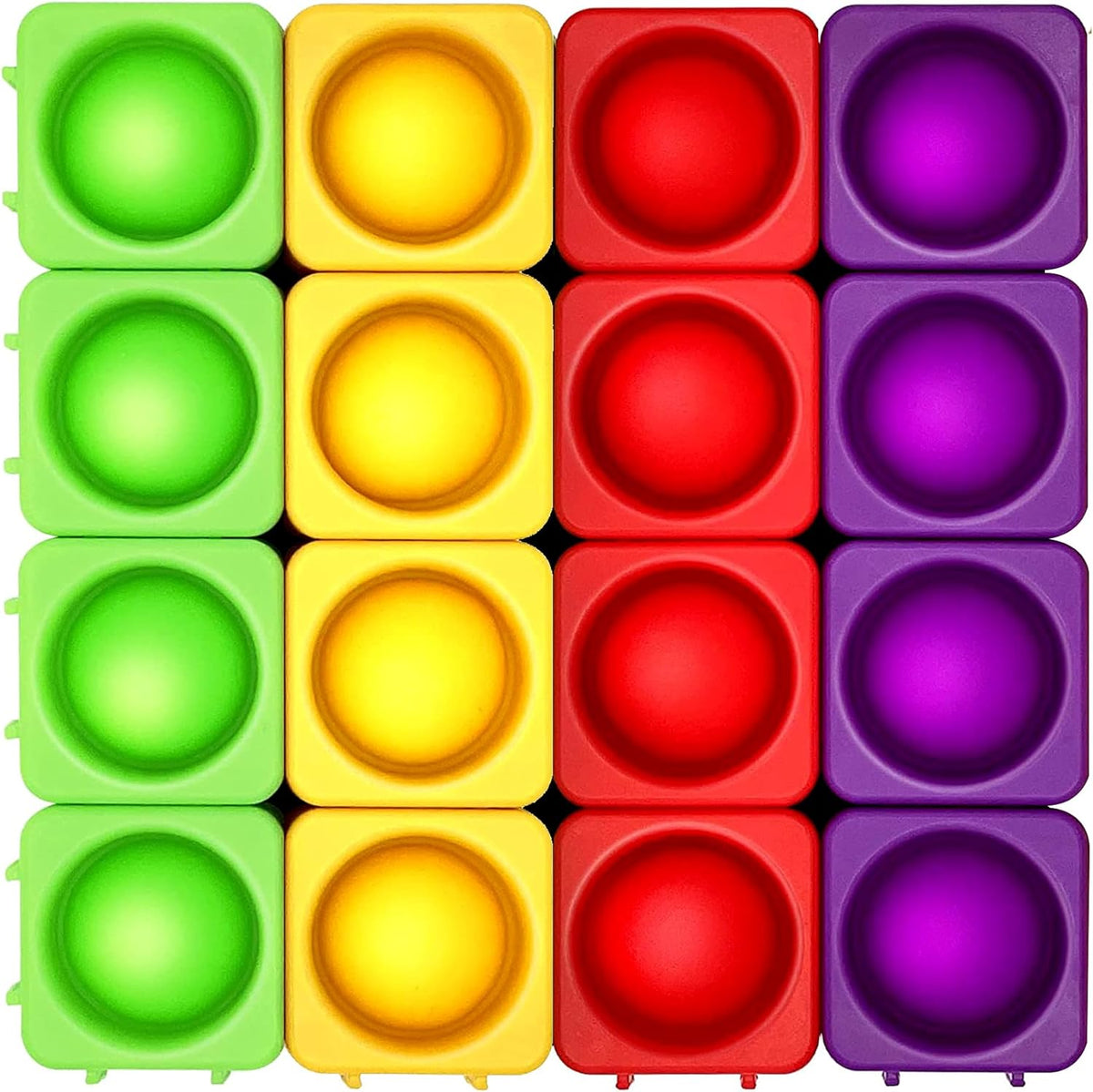 Giant Pop Blocks Bubble Premium Silicone Pop Fidget Blocks for Endless Joy and Education - Vibrant