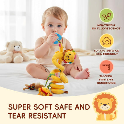 Jollybaby Crib Stroller Car Seat Toys for Baby 0-3-6-9-12 Months, Tummy Time Hanging Sensory Toys